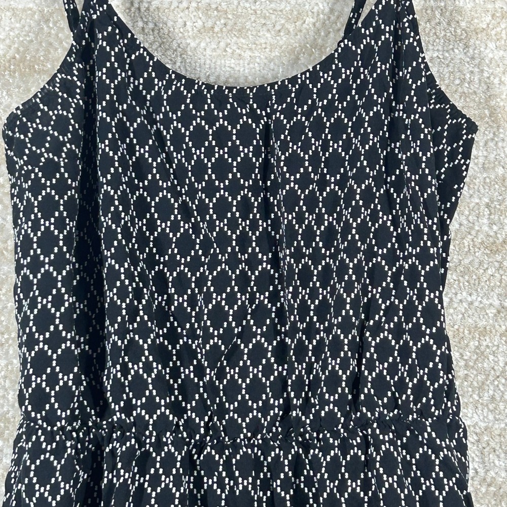 Old Navy Womens Boho 90s Minimalist Cami Slip Dress Black White Geometric Small